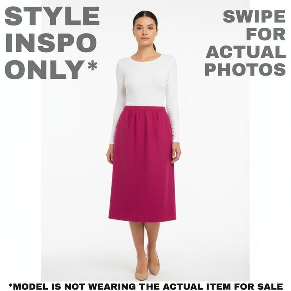 Haberdashery 16 Magenta Midi Straight/Pencil Skirt [211] - Picture 2 of 9